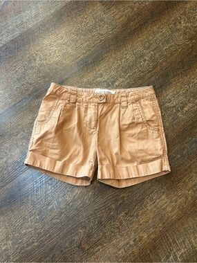 Mini Boden Tan Roll-Hem Cotton Shorts